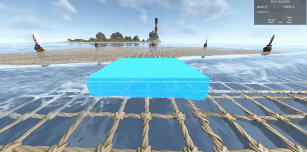 Baubereich des Bootes